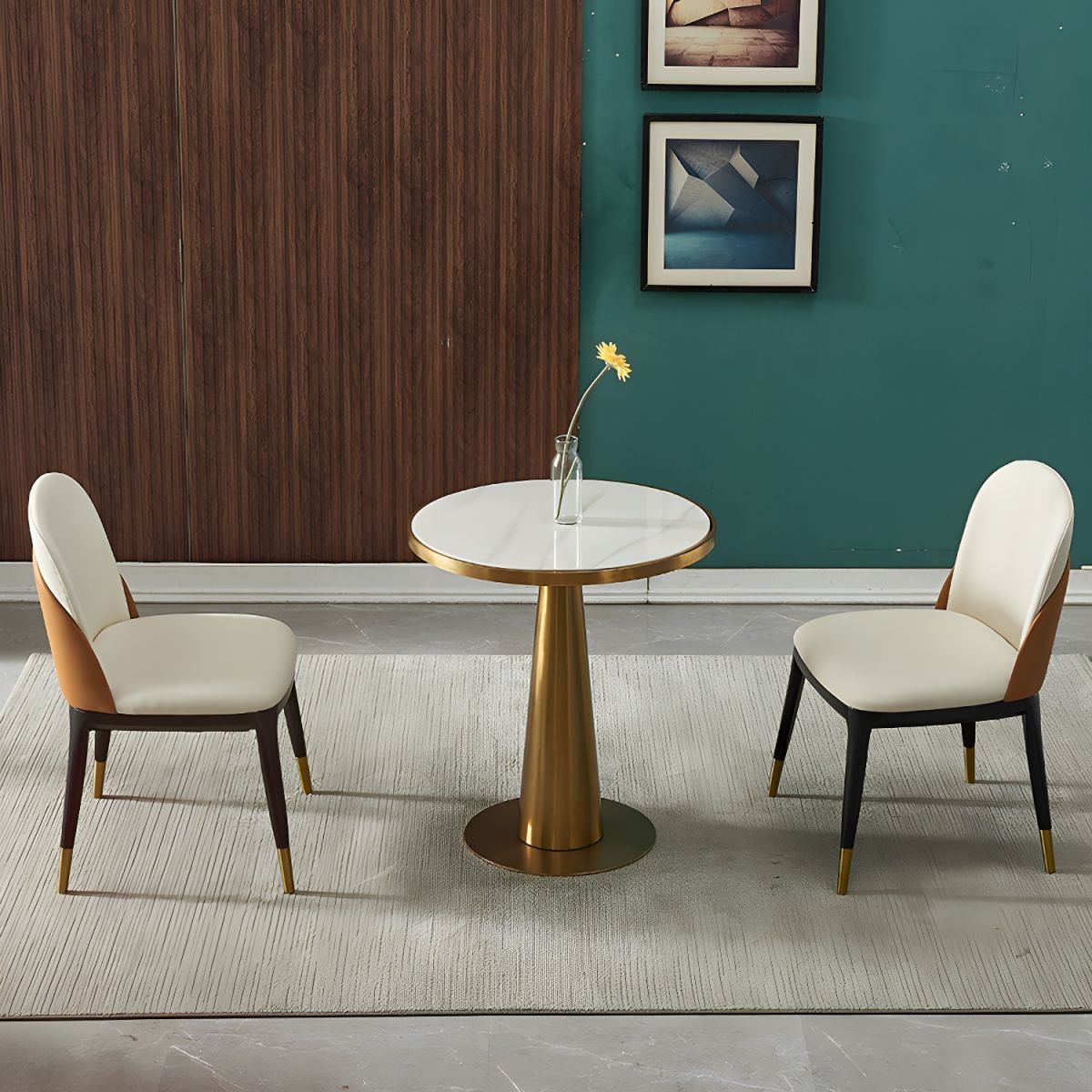 Round Pedestal Dining Table Traditional Luxury Furniture for Dining Room - Black 27.6